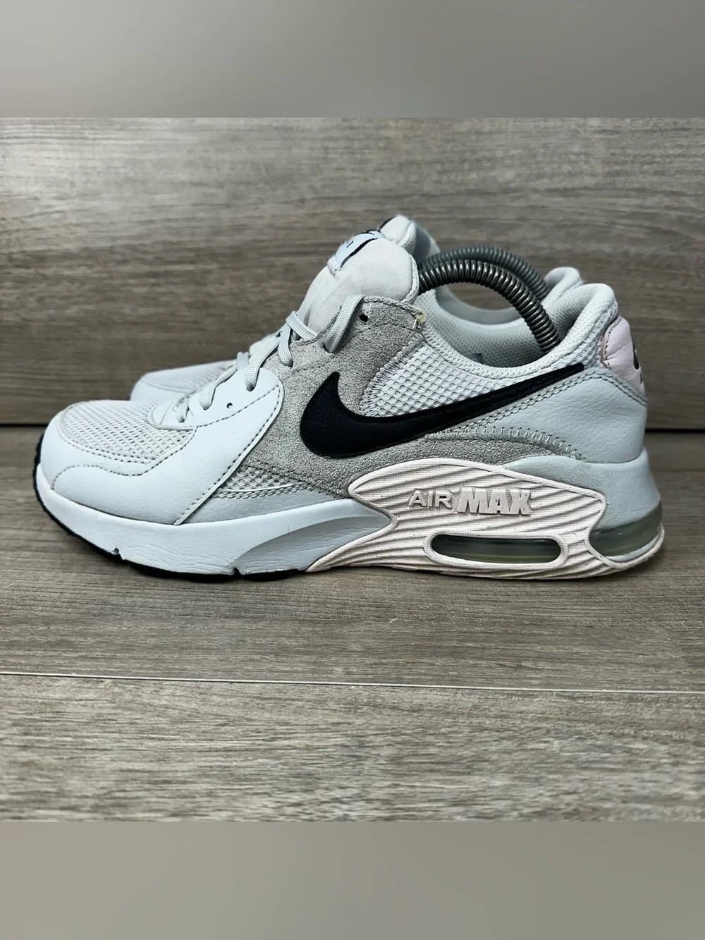 Nike Women's Air Max Excee CD5432-002 White Dust Pink Leather Sneakers Size 9.5
